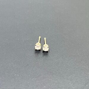 Classic‎ 14k Yellow Gold Prong Set Diamond Stud Earrings, 3mm, .60 Grams